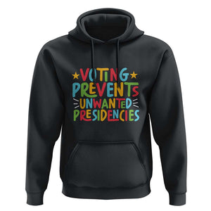 Voting Prevents Unwanted Presidencies Hoodie Colorful US Presidential Election Political 2024 Star TS11 Black Print Your Wear