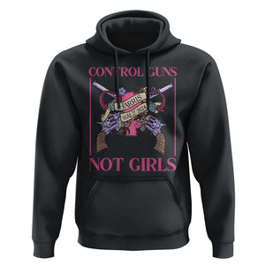 Harris Walz Feminist Hoodie Control Guns Not Girls Women's Rights Roses Uterus TS11 Black Print Your Wear