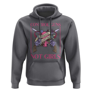Harris Walz Feminist Hoodie Control Guns Not Girls Women's Rights Roses Uterus TS11 Charcoal Print Your Wear