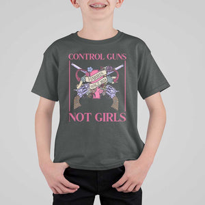 Harris Walz Feminist T Shirt For Kid Control Guns Not Girls Women's Rights Roses Uterus TS11 Dark Heather Print Your Wear