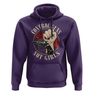 Harris Walz Feminist Hoodie Control Guns Not Girls Women's Rights Roses Hand Fist TS11 Purple Print Your Wear