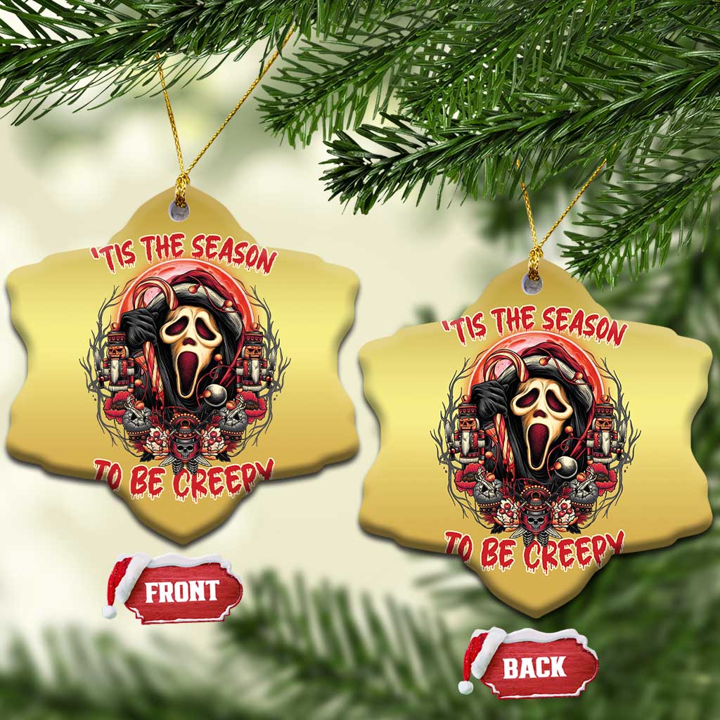 Halloween Xmas Christmas Ornament Tis The Season To Be Creepy Ghost Horror Xmas TS11 Snow Flake Gold Print Your Wear