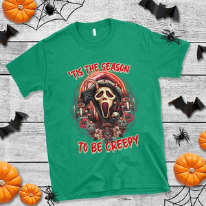 Halloween Christmas T Shirt Tis The Season To Be Creepy Ghost Horror Xmas TS11 Irish Green Print Your Wear