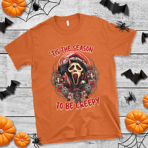 Halloween Christmas T Shirt Tis The Season To Be Creepy Ghost Horror Xmas TS11 Orange Print Your Wear