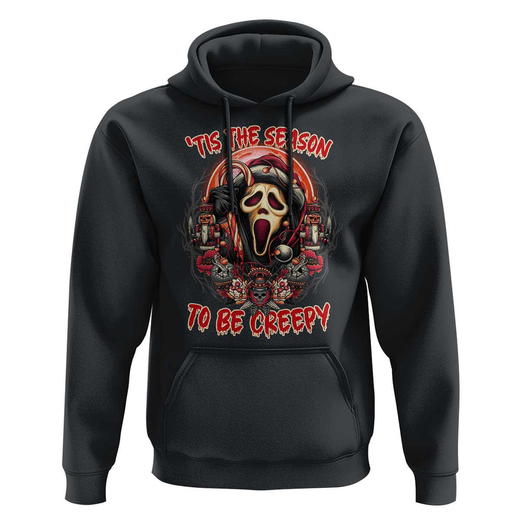Halloween Christmas Hoodie Tis The Season To Be Creepy Ghost Horror Xmas TS11 Black Print Your Wear