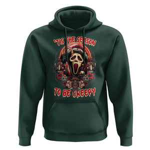 Halloween Christmas Hoodie Tis The Season To Be Creepy Ghost Horror Xmas TS11 Dark Forest Green Print Your Wear
