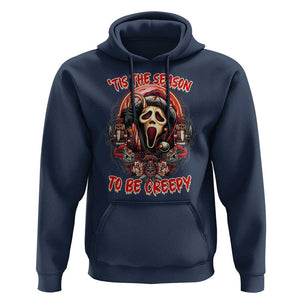 Halloween Christmas Hoodie Tis The Season To Be Creepy Ghost Horror Xmas TS11 Navy Print Your Wear