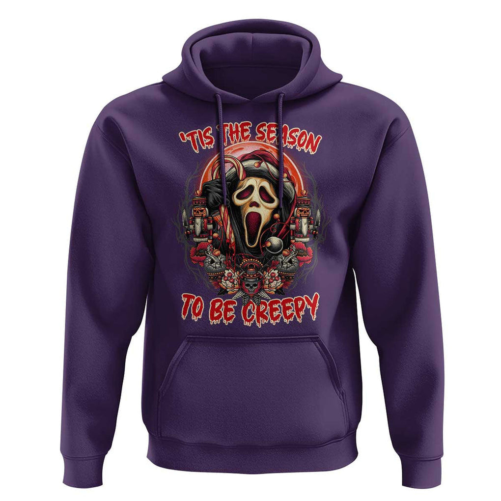 Halloween Christmas Hoodie Tis The Season To Be Creepy Ghost Horror Xmas TS11 Purple Print Your Wear