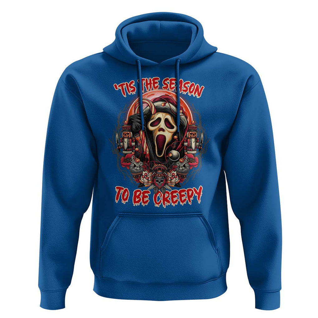 Halloween Christmas Hoodie Tis The Season To Be Creepy Ghost Horror Xmas TS11 Royal Blue Print Your Wear