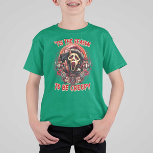 Halloween Christmas T Shirt For Kid Tis The Season To Be Creepy Ghost Horror Xmas TS11 Irish Green Print Your Wear