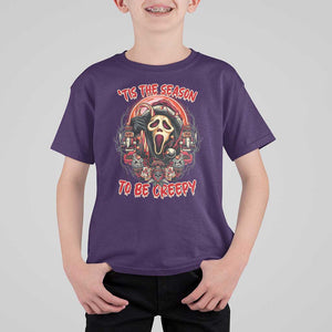 Halloween Christmas T Shirt For Kid Tis The Season To Be Creepy Ghost Horror Xmas TS11 Purple Print Your Wear