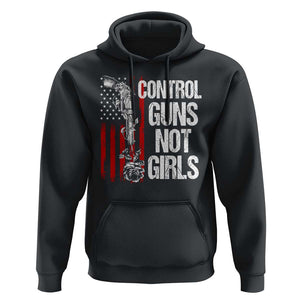 Harris Walz Feminist Hoodie Control Guns Not Girls Women's Rights Roses American Flag TS11 Black Print Your Wear
