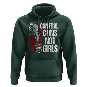 Harris Walz Feminist Hoodie Control Guns Not Girls Women's Rights Roses American Flag TS11 Dark Forest Green Print Your Wear