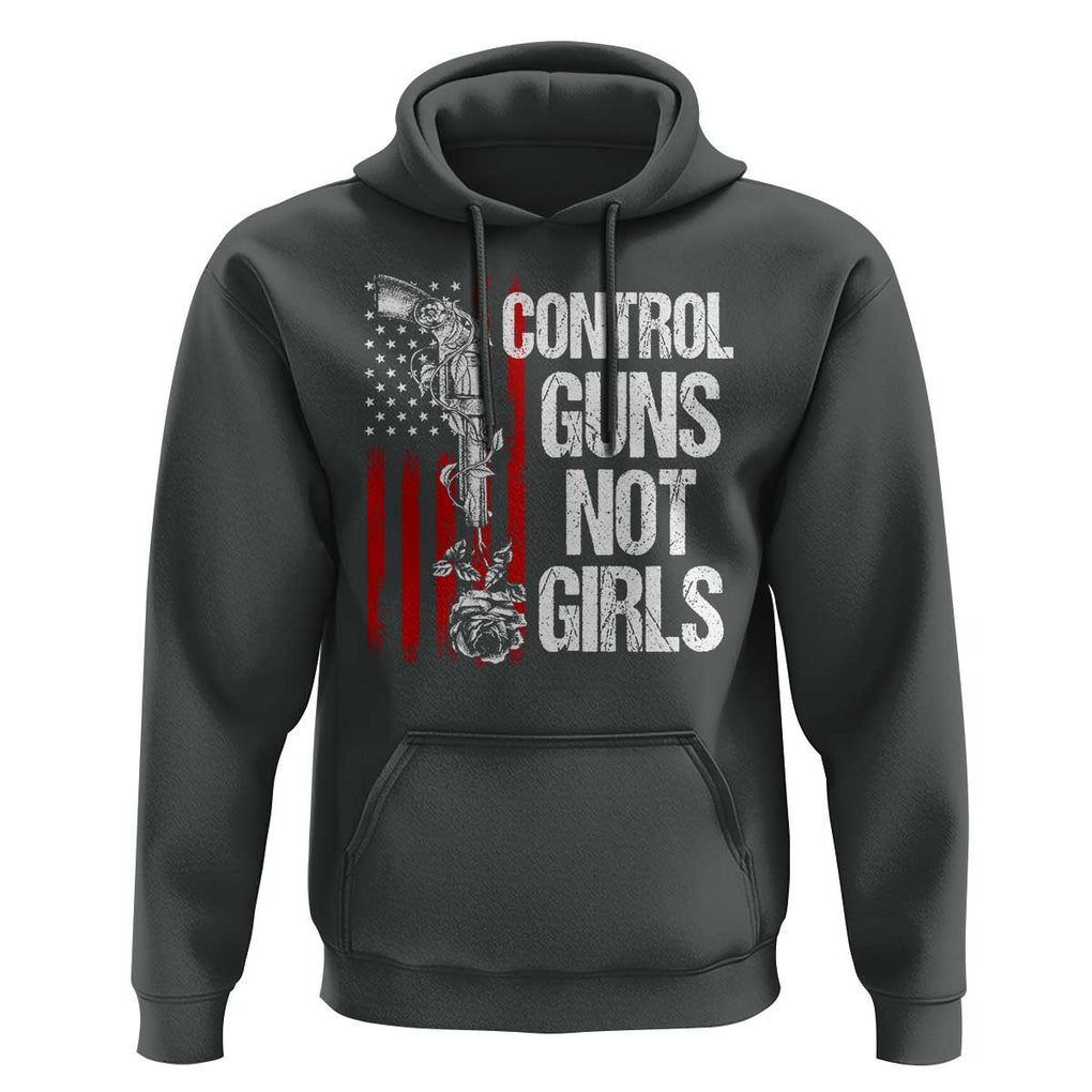 Harris Walz Feminist Hoodie Control Guns Not Girls Women's Rights Roses American Flag TS11 Dark Heather Print Your Wear