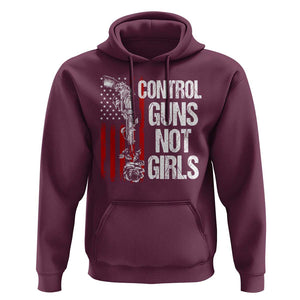 Harris Walz Feminist Hoodie Control Guns Not Girls Women's Rights Roses American Flag TS11 Maroon Print Your Wear