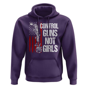 Harris Walz Feminist Hoodie Control Guns Not Girls Women's Rights Roses American Flag TS11 Purple Print Your Wear