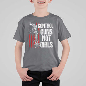 Harris Walz Feminist T Shirt For Kid Control Guns Not Girls Women's Rights Roses American Flag TS11 Charcoal Print Your Wear