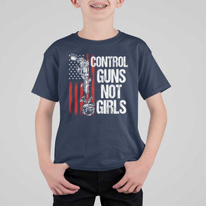 Harris Walz Feminist T Shirt For Kid Control Guns Not Girls Women's Rights Roses American Flag TS11 Navy Print Your Wear