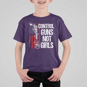 Harris Walz Feminist T Shirt For Kid Control Guns Not Girls Women's Rights Roses American Flag TS11 Purple Print Your Wear
