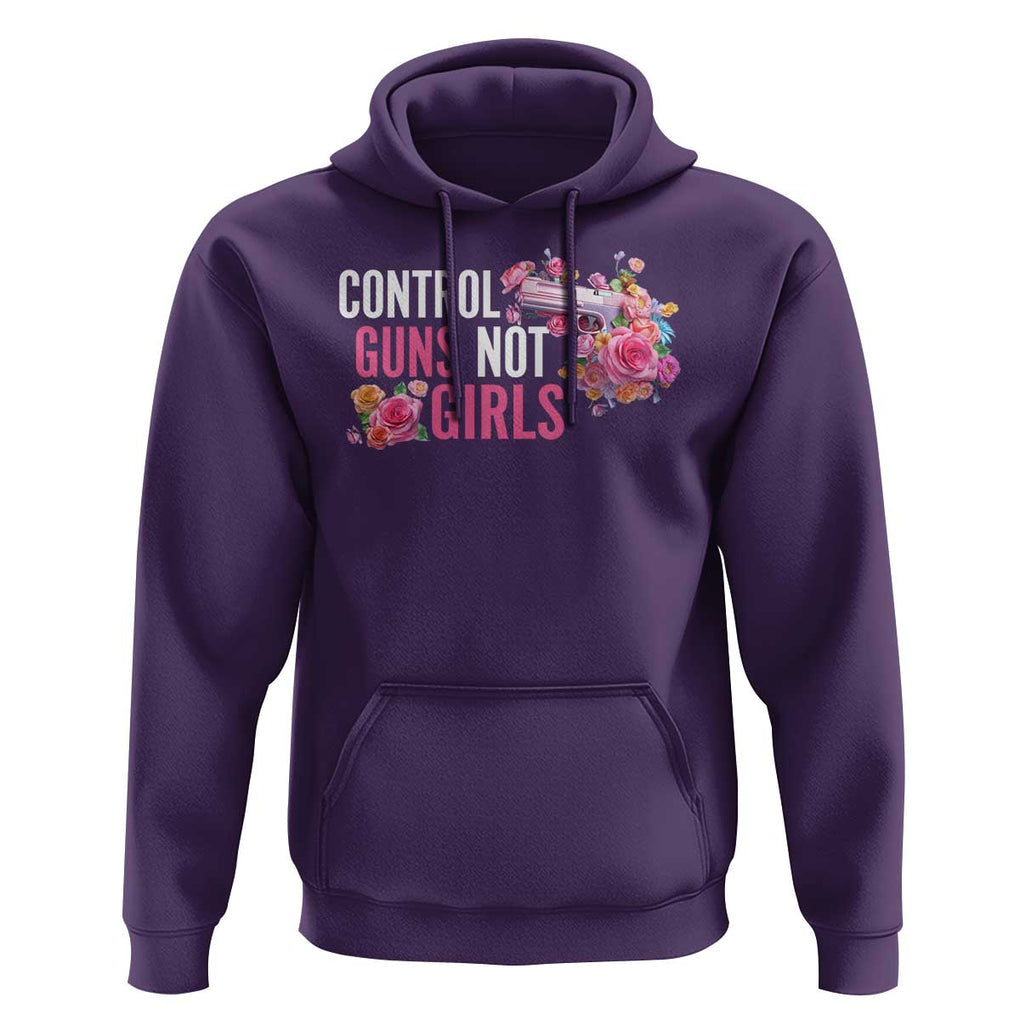 Harris Walz Feminist Hoodie Control Guns Not Girls Women's Rights Flower TS11 Purple Print Your Wear