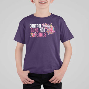 Harris Walz Feminist T Shirt For Kid Control Guns Not Girls Women's Rights Flower TS11 Purple Print Your Wear