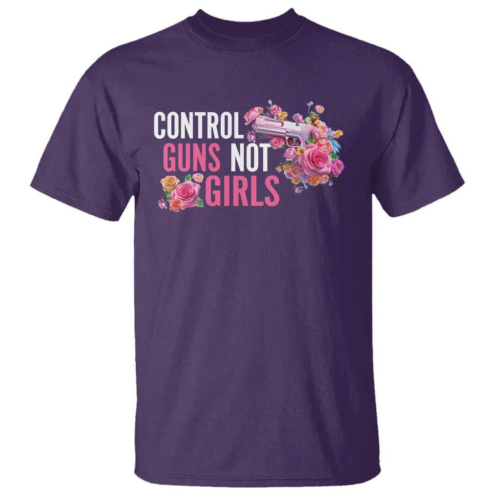 Harris Walz Feminist T Shirt Control Guns Not Girls Women's Rights Flower TS11 Purple Print Your Wear