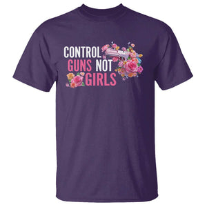 Harris Walz Feminist T Shirt Control Guns Not Girls Women's Rights Flower TS11 Purple Print Your Wear