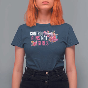 Harris Walz Feminist T Shirt For Women Control Guns Not Girls Women's Rights Flower TS11 Navy Print Your Wear