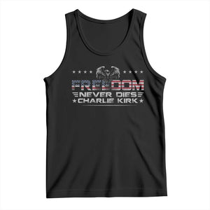 Freedom Never Dies Charlie Kirk Tank Top Vintage American Flag TS11 Black Print Your Wear