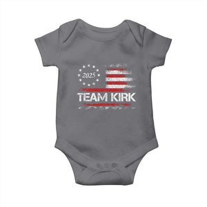Team Kirk 2025 Baby Onesie Charlie Kirk Freedom Vintage American Flag TS11 Charcoal Print Your Wear