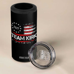 Team Kirk 2025 4 in 1 Can Cooler Tumbler Charlie Kirk Freedom Vintage American Flag TS11 Print Your Wear