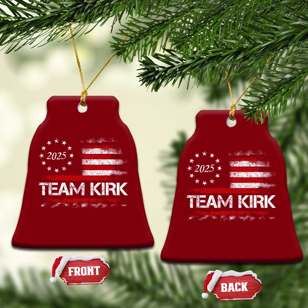 Team Kirk 2025 Ceramic Ornament Charlie Kirk Freedom Vintage American Flag TS11 Print Your Wear