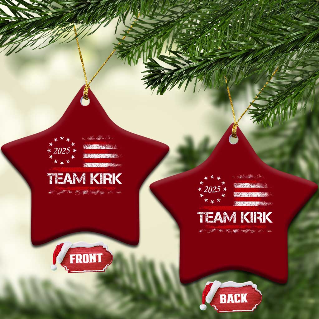 Team Kirk 2025 Ceramic Ornament Charlie Kirk Freedom Vintage American Flag TS11 Print Your Wear