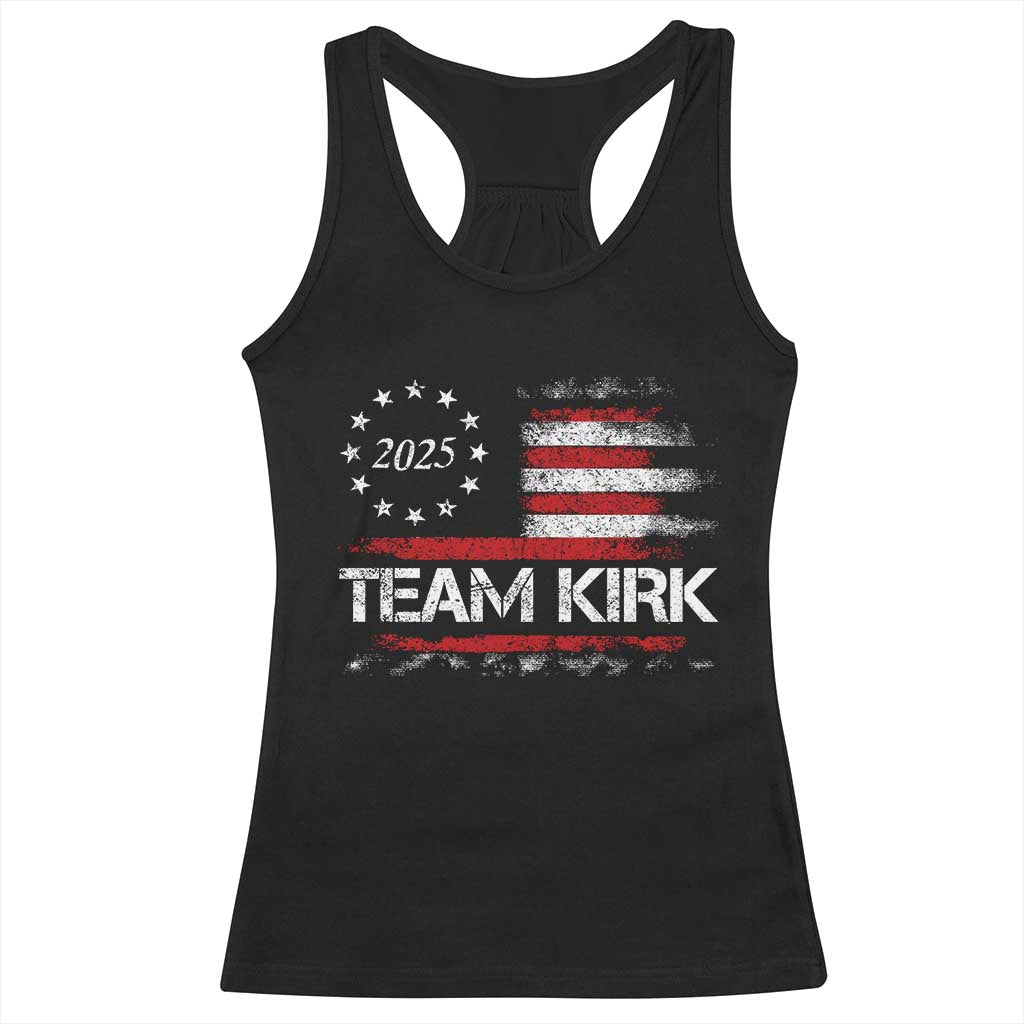 Team Kirk 2025 Racerback Tank Top Charlie Kirk Freedom Vintage American Flag TS11 Black Print Your Wear