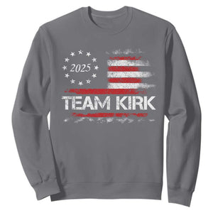Team Kirk 2025 Sweatshirt Charlie Kirk Freedom Vintage American Flag TS11 Charcoal Print Your Wear