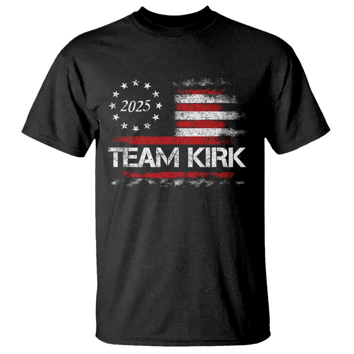 Team Kirk 2025 T Shirt Charlie Kirk Freedom Vintage American Flag TS11 Black Print Your Wear