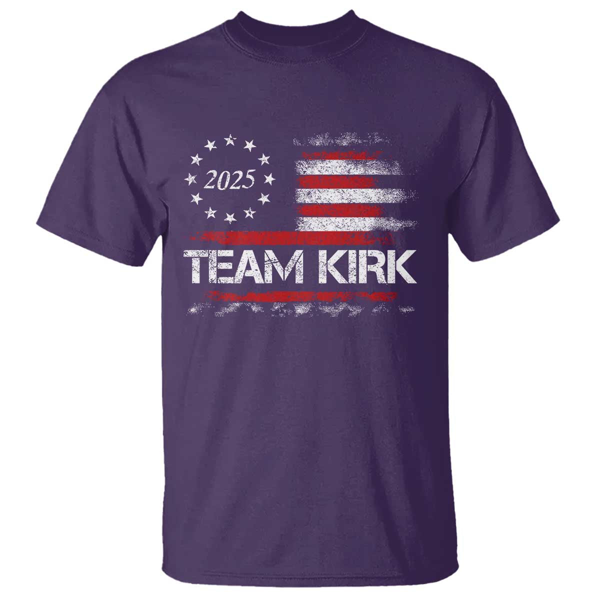 Team Kirk 2025 T Shirt Charlie Kirk Freedom Vintage American Flag TS11 Purple Print Your Wear