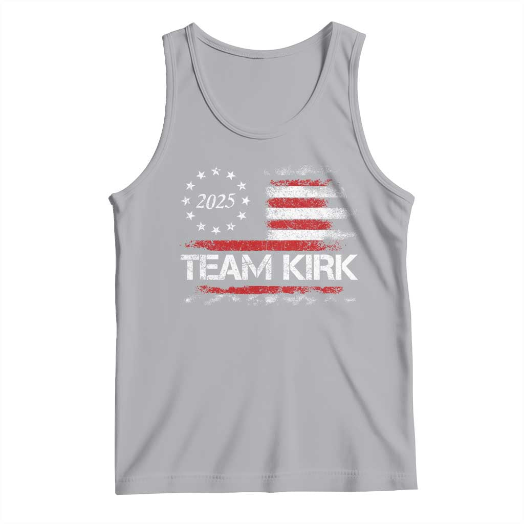 Team Kirk 2025 Tank Top Charlie Kirk Freedom Vintage American Flag TS11 Athletic Heather Print Your Wear