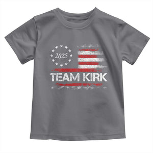 Team Kirk 2025 Toddler T Shirt Charlie Kirk Freedom Vintage American Flag TS11 Charcoal Print Your Wear
