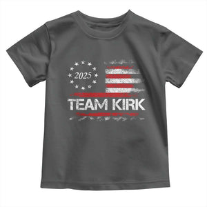 Team Kirk 2025 Toddler T Shirt Charlie Kirk Freedom Vintage American Flag TS11 Dark Heather Print Your Wear