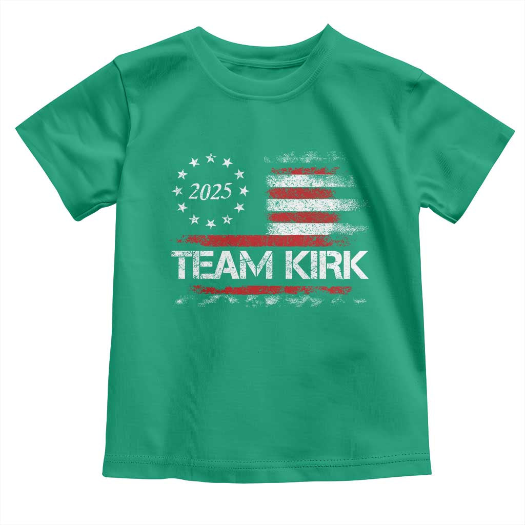 Team Kirk 2025 Toddler T Shirt Charlie Kirk Freedom Vintage American Flag TS11 Irish Green Print Your Wear