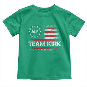 Team Kirk 2025 Toddler T Shirt Charlie Kirk Freedom Vintage American Flag TS11 Irish Green Print Your Wear