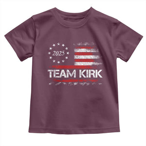 Team Kirk 2025 Toddler T Shirt Charlie Kirk Freedom Vintage American Flag TS11 Maroon Print Your Wear