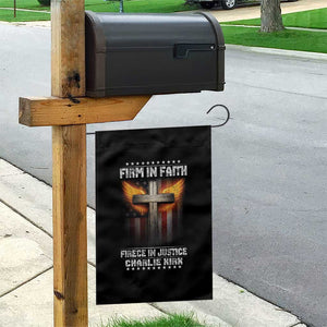 Firm In Faith Fierce In Justice Charlie Kirk Garden Flag Christian Cross American Flag TS11 Print Your Wear