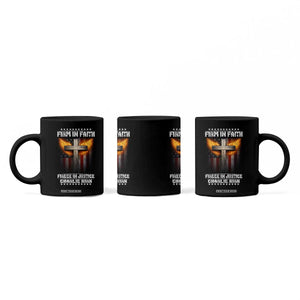 Firm In Faith Fierce In Justice Charlie Kirk Coffee Mug Christian Cross American Flag TS11 Print Your Wear