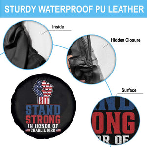Stand Strong In Honor Of Charlie Kirk Spare Tire Cover Handfist American Flag TS11 Print Your Wear