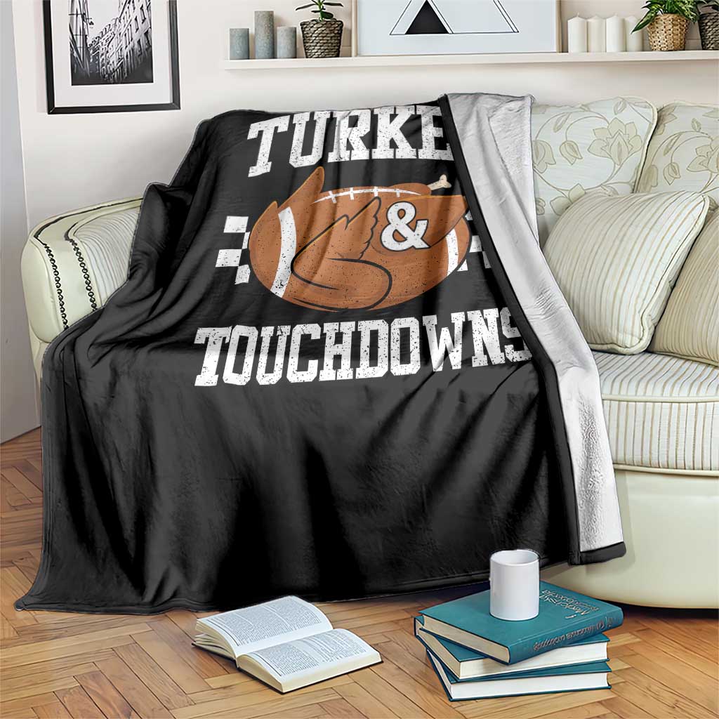 Funny Turkey And Touchdowns Throw Blanket Thanksgiving American Football TS11 Print Your Wear