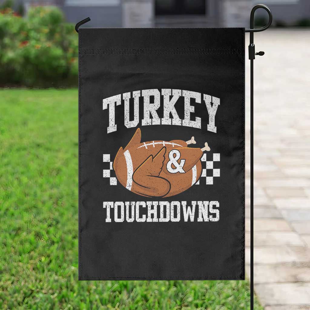 Funny Turkey And Touchdowns Garden Flag Thanksgiving American Football TS11 Print Your Wear