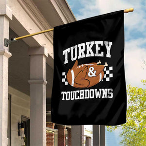 Funny Turkey And Touchdowns Garden Flag Thanksgiving American Football - Print Your Wear