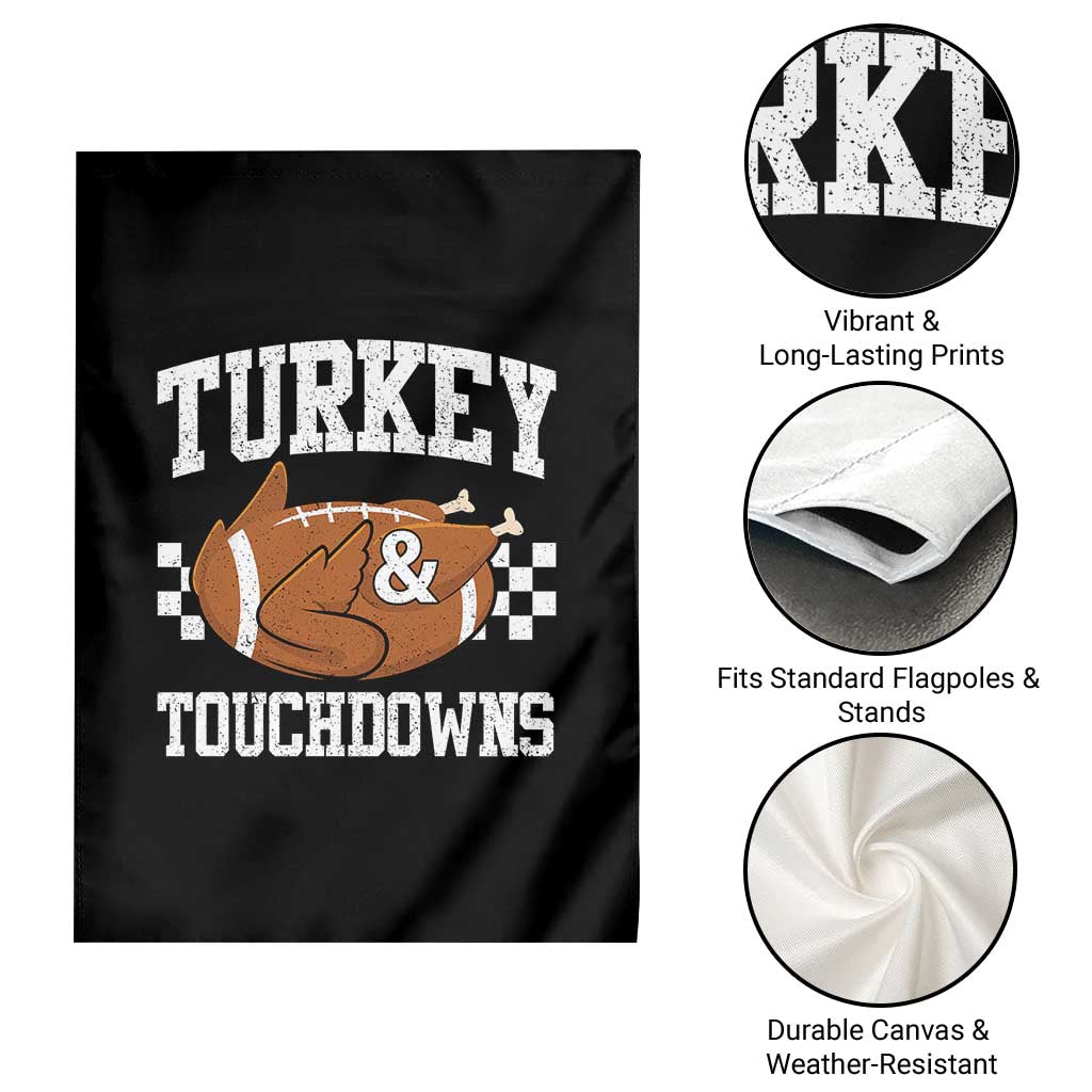 Funny Turkey And Touchdowns Garden Flag Thanksgiving American Football TS11 Print Your Wear